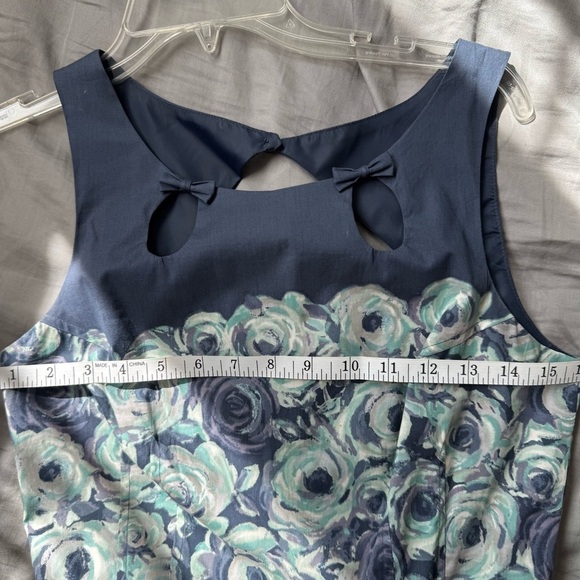 LC Lauren Conrad Blue and White Embellished Tie Front Mini Dress - Picture 10 of 11